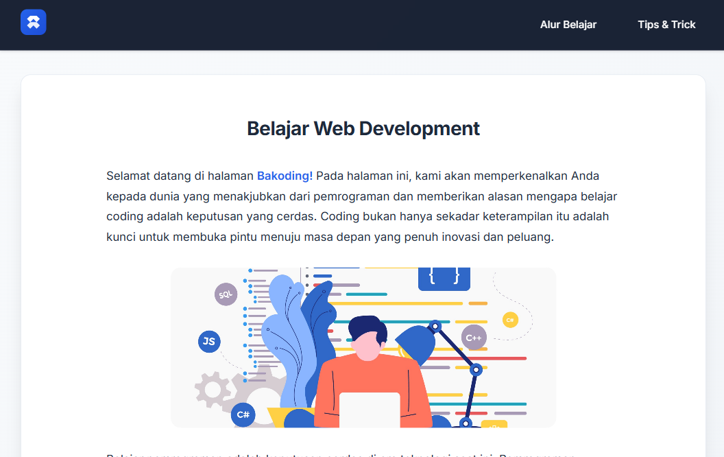 Bakoding Website